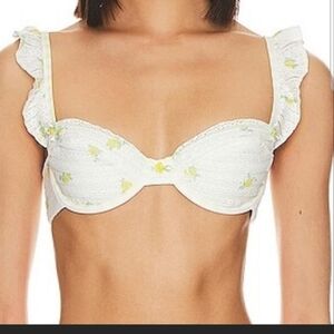 NWT For Love & Lemons Lilia top delicate lemon floral print XL new